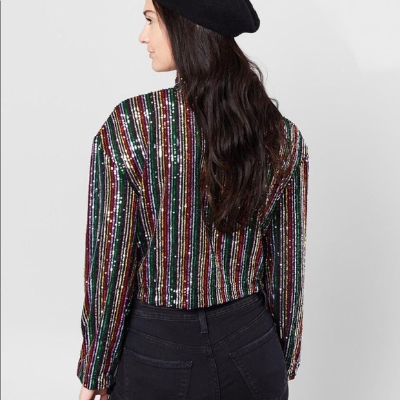 Free People Midnight City Rainbow Sequin Crop Top - Picture 2 of 15